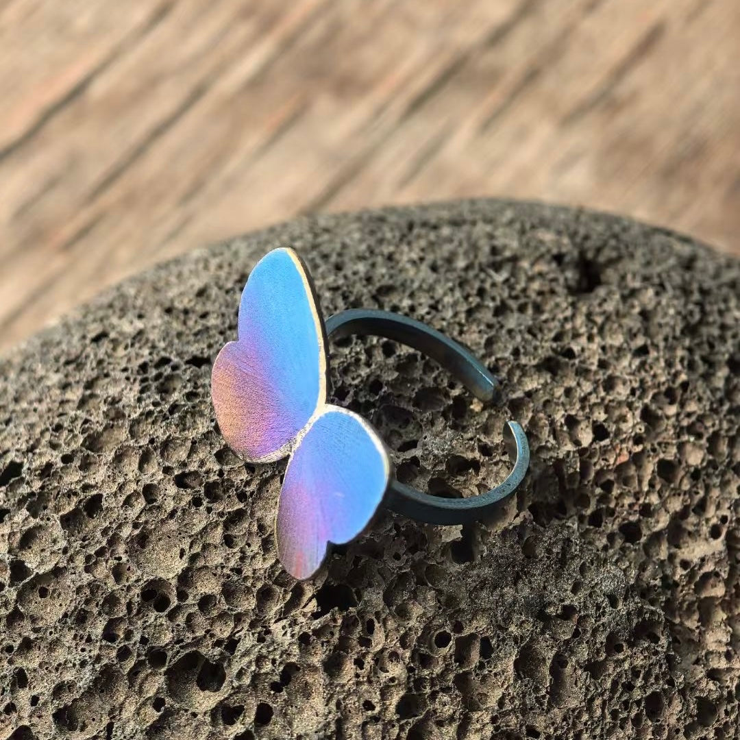 Handmade Titanium Butterfly Ring