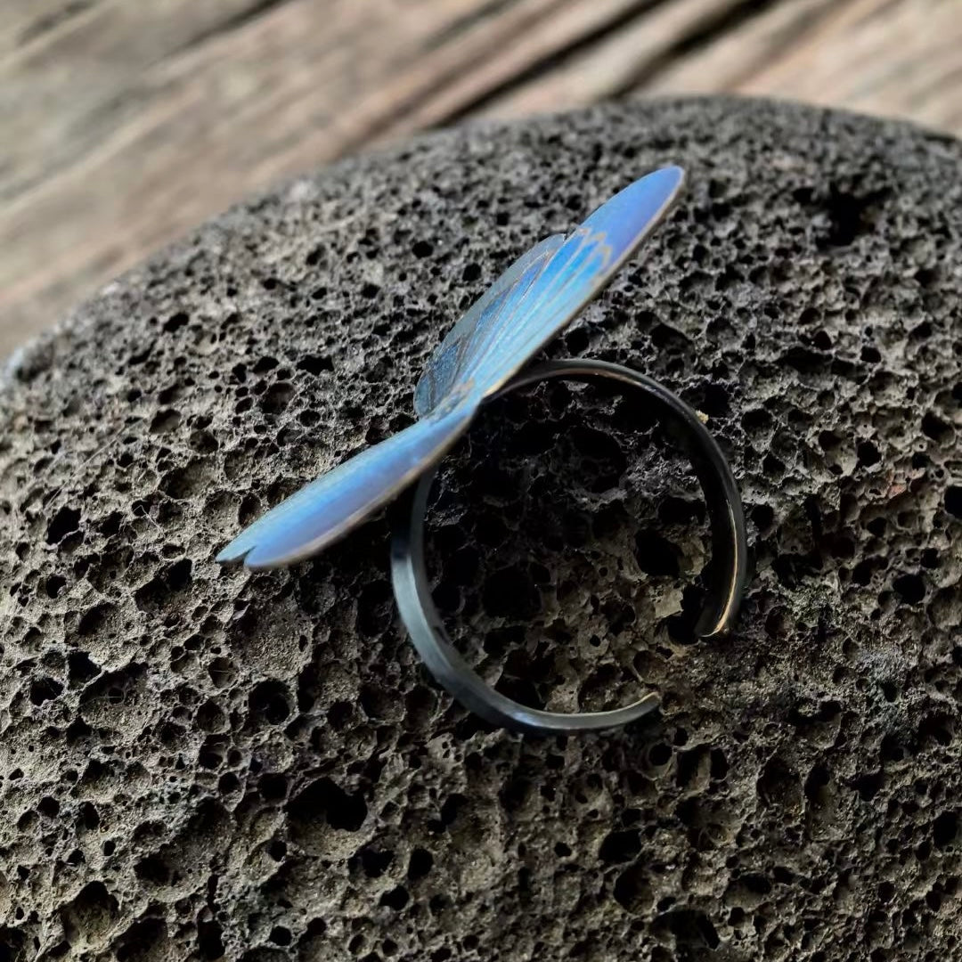 Handmade Titanium Butterfly Ring