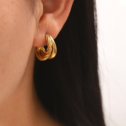 Double Layer Twisted Earrings