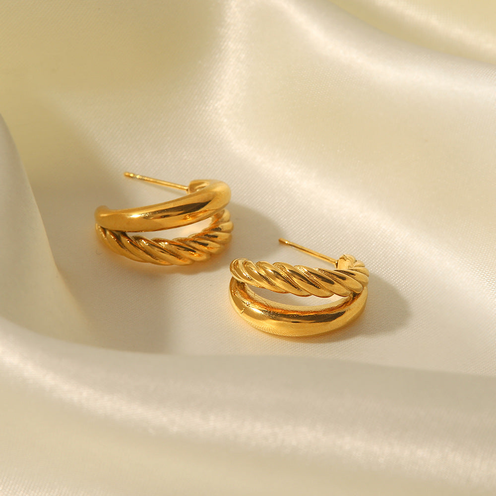 Double Layer Twisted Earrings