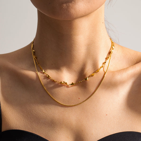 Double Layered Collarbone Chain Necklace