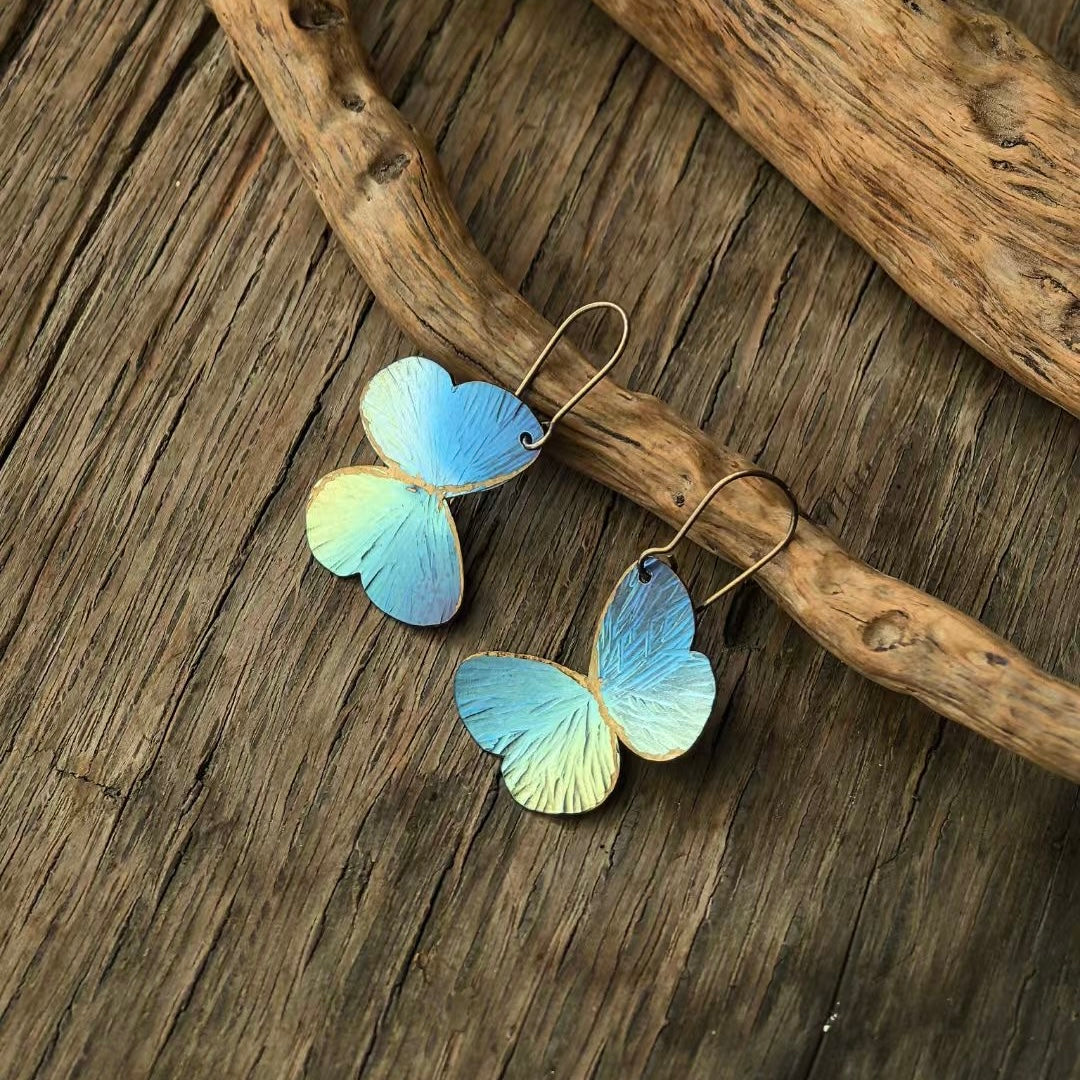 Handmade Titanium Butterfly Earrings