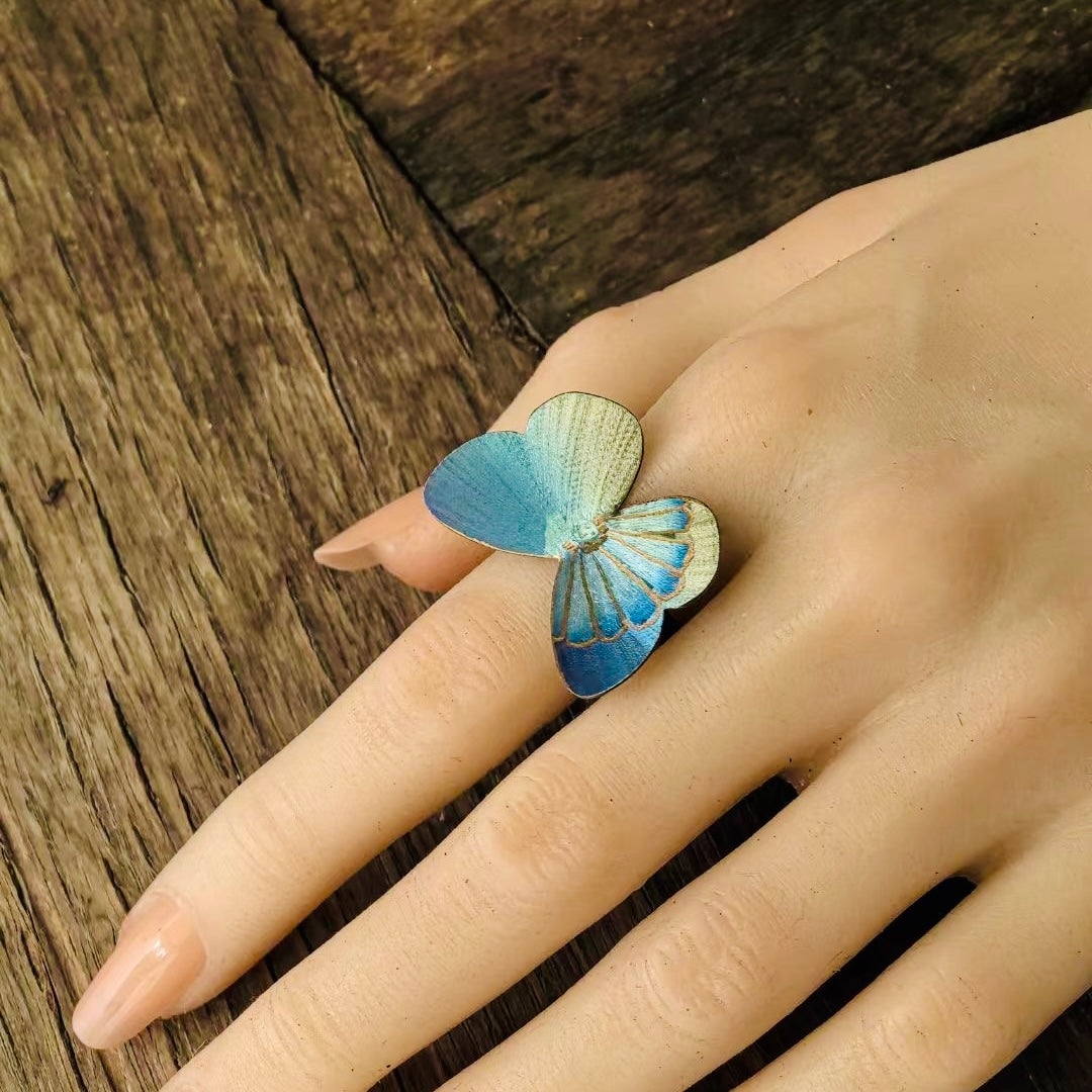 Handmade Titanium Butterfly Ring