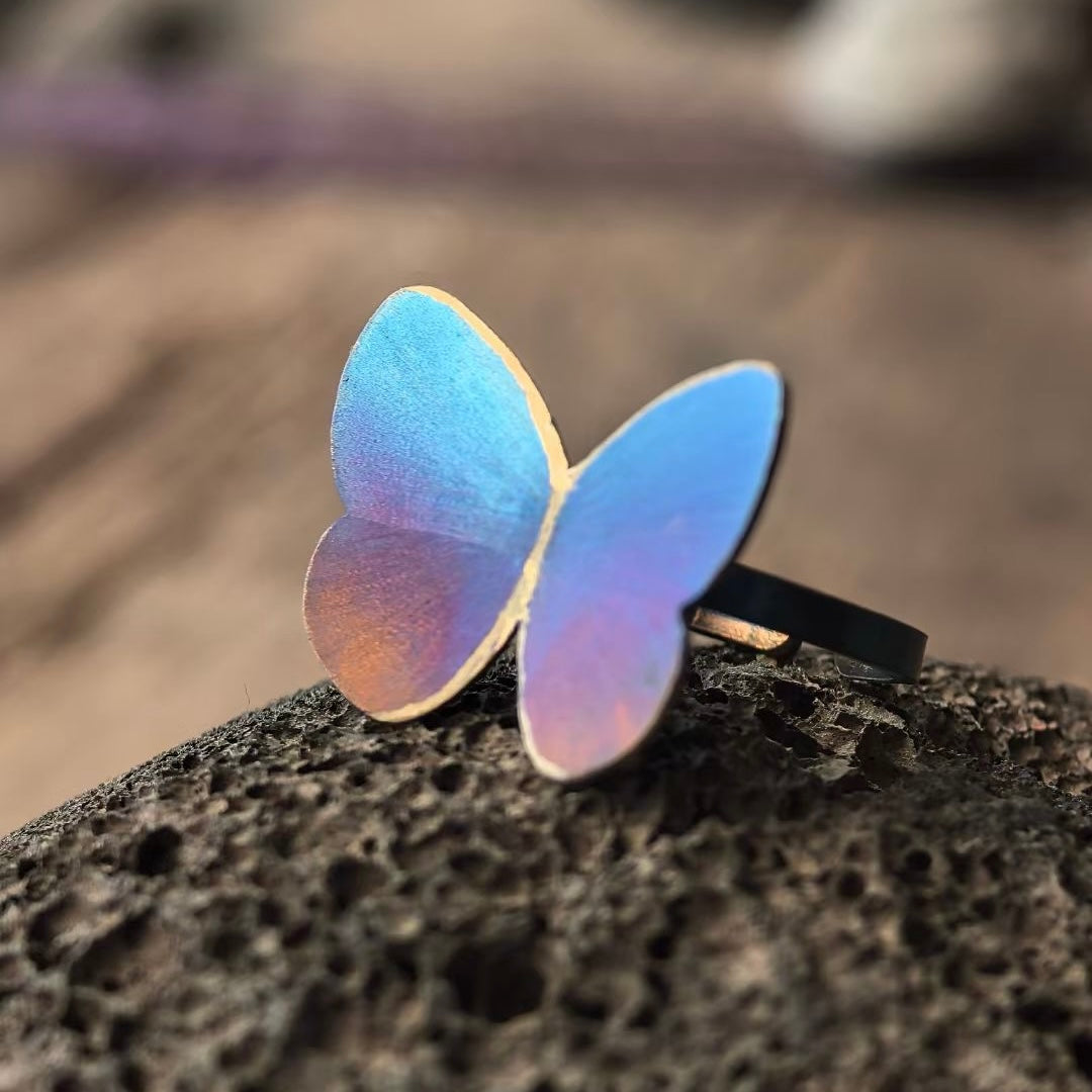 Handmade Titanium Butterfly Ring